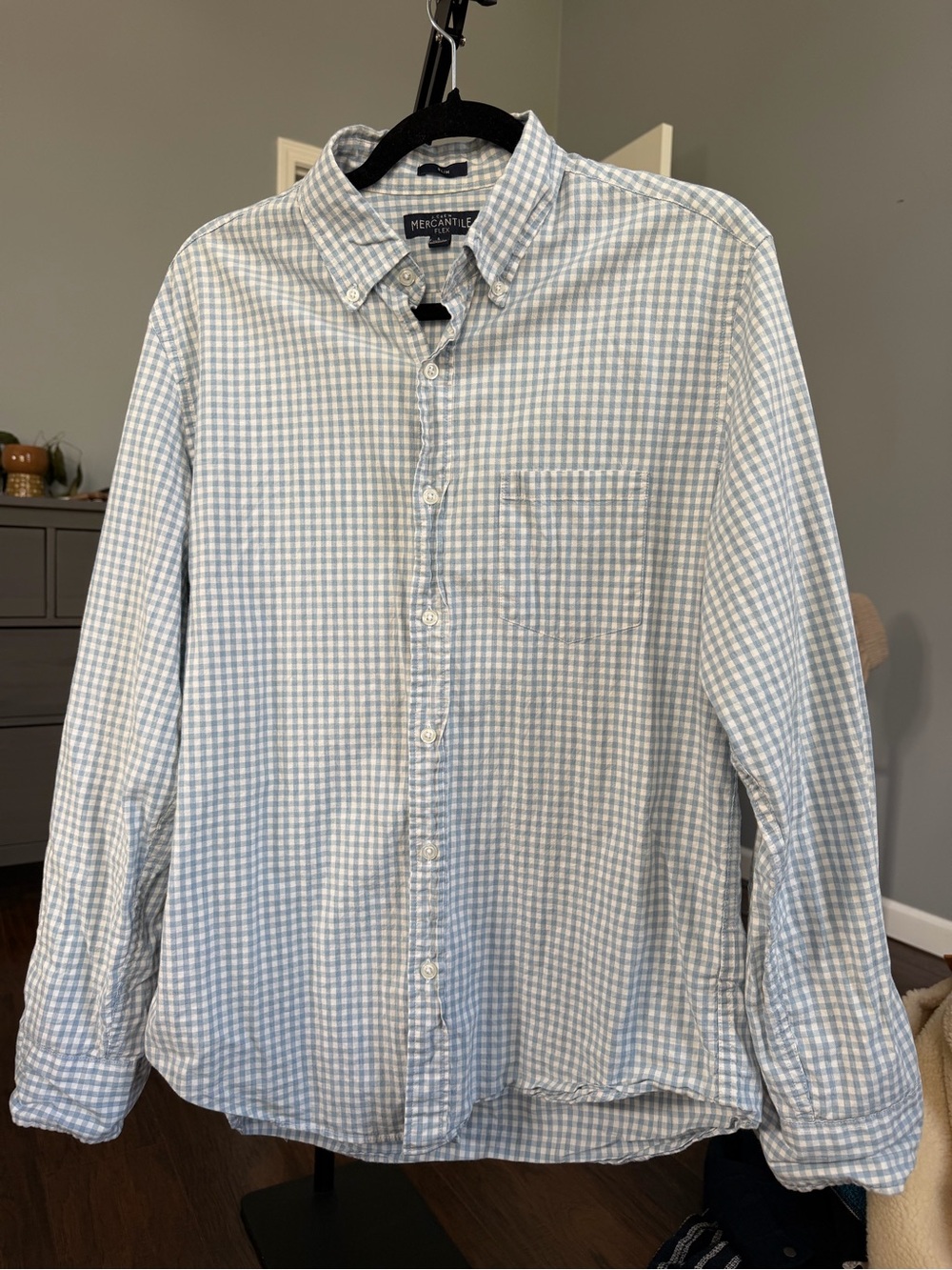 J. Crew Pale Blue & White Gingham Button-Down Shirt